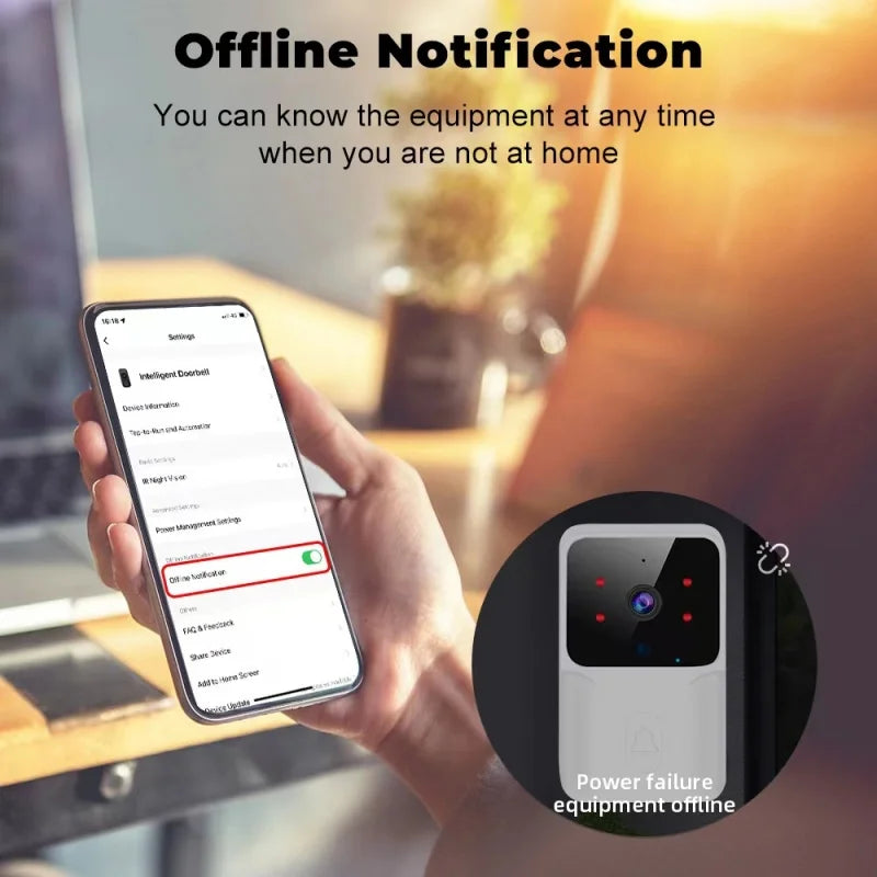 Doorbell Video Low-Power WiFi Link Rechargeable Type Doorbell Night Vision HD Smart Security 1 to 1 Home Intercom